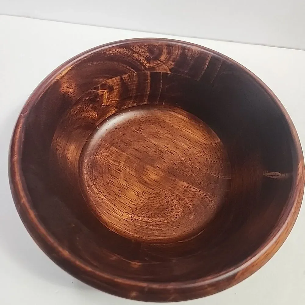 Large Wooden Salad Bowl w/4 Serving Bowls